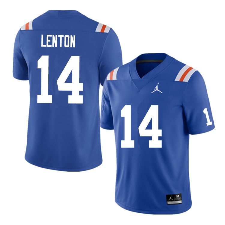 Men's NCAA Florida Gators Quincy Lenton #14 Stitched Authentic Nike Blue Throwback College Football Jersey MOJ8065MC